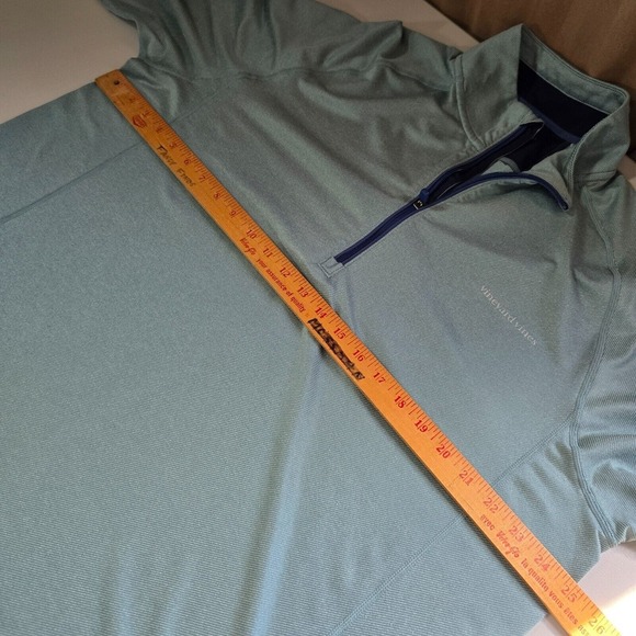 Vineyard Vines‎ Mens Shirt XL Green Sankaty Quarter-Zip Pullover Performance - Picture 10 of 13